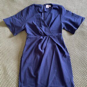 Asos Faux-Wrap Navy Dress